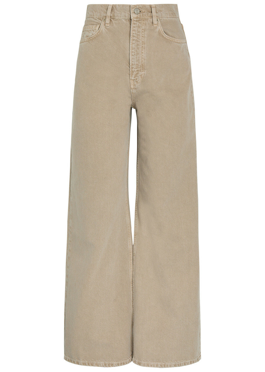 Reformation Cary Wide-leg Jeans Beige