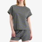 A.P.C. Women's Malorie Check Short Sleeve Top in Green