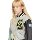 Opening Ceremony Grey Shrunken Varsity Jacket