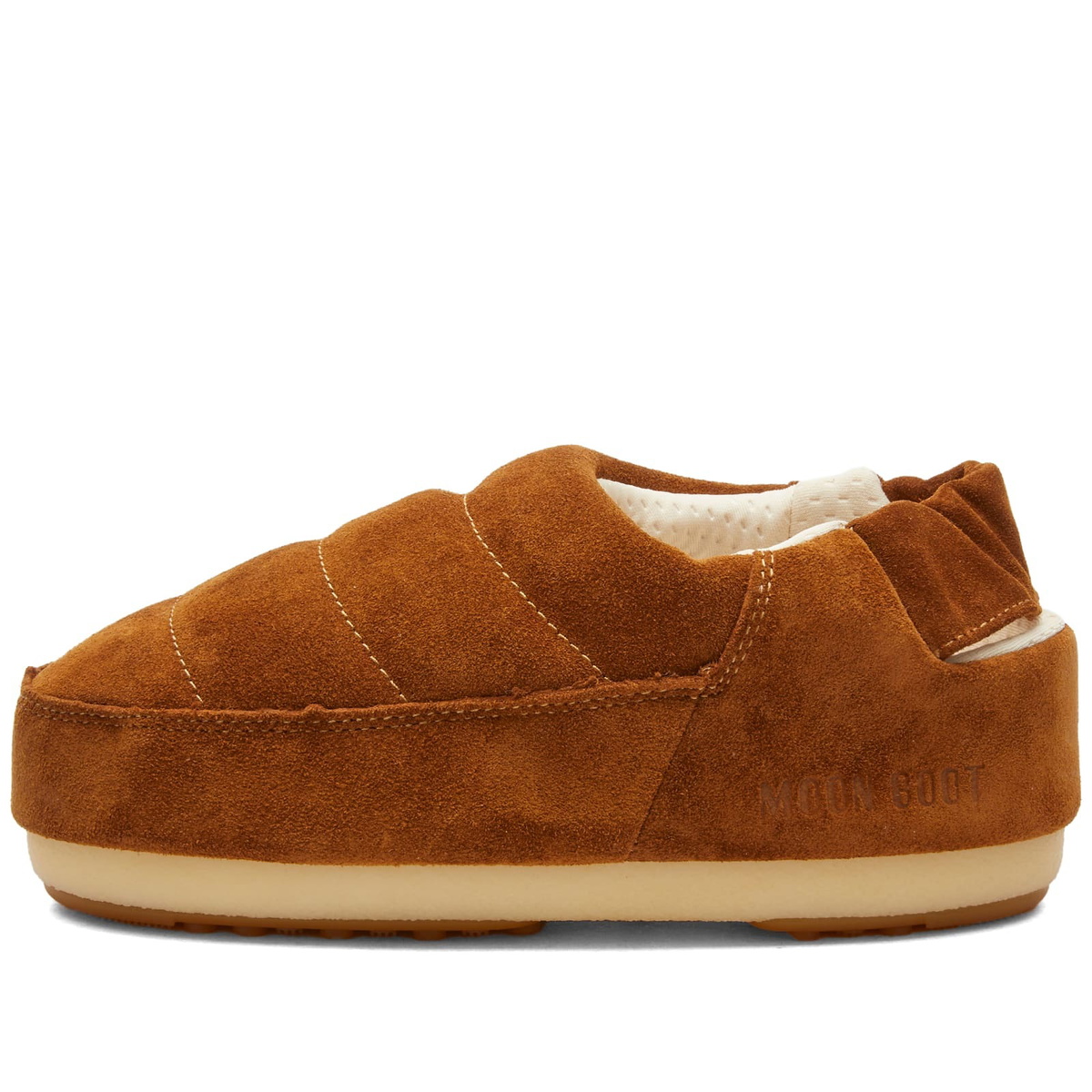 Moon Boot Women's Sandal Band Suede Shoes in Cognac