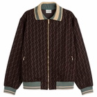 Drôle de Monsieur Men's Drole De Monsieur Monogram Tracksuit Jacket in Dark Brown