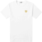 Comme des Garçons Play Men's Gold Heart Logo T-Shirt in White