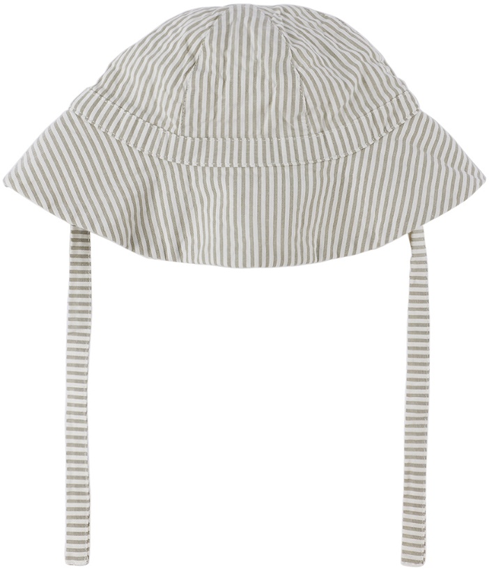 Photo: Petit Bateau Baby Gray & White Striped Bucket Hat