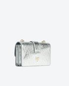 Pinko Pinko Galleria Mini Love Bag One In Punched Reptile Skin Silver Light Gold