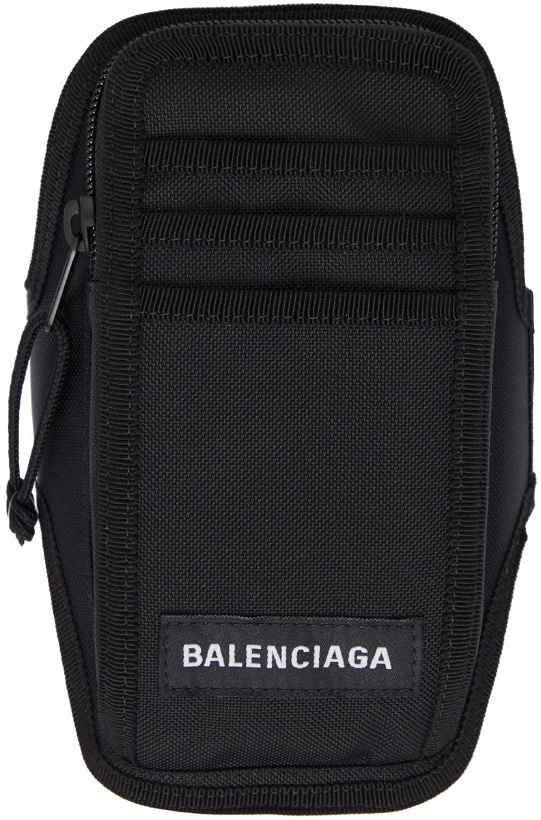 Photo: Balenciaga Black Explorer Arm Phone Holder Pouch