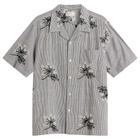 Universal Works Men's Hand Embroidered Stripe Road Shirt in Grey