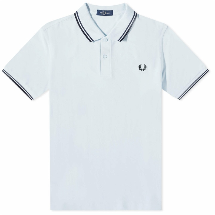 Photo: Fred Perry Authentic Men's Slim Fit Twin Tipped Polo Shirt in Light Ice
