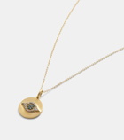 Ileana Makri Evil Eye 18kt yellow gold necklace with 1.02ct emeralds