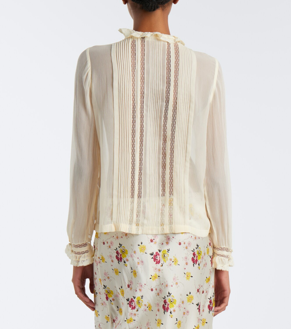 Dôen Magdeline ruffled silk chiffon blouse