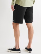 A.P.C. - Logo-Print Fleece-Back Cotton-Jersey Drawstring Shorts - Black