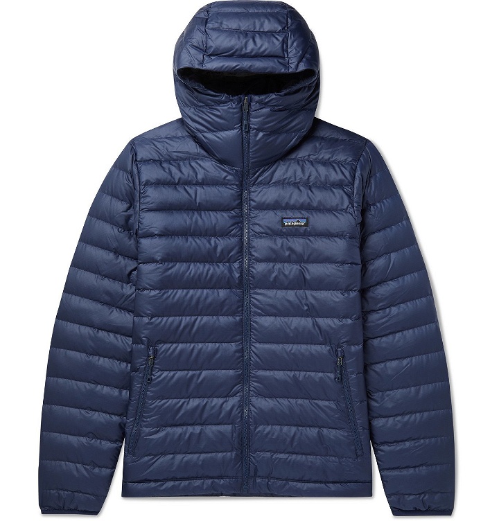 Photo: Patagonia - Quilted DWR-Coated Ripstop Hooded Down Jacket - Blue