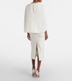 Roland Mouret Caped crystal-embellished crêpe midi dress