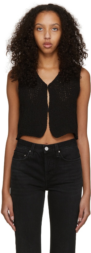 Photo: TheOpen Product Black Knit Vest Cardigan