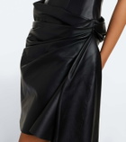 Alex Perry Draped leather corset dress