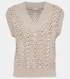 Brunello Cucinelli Open-knit cotton-blend sweater vest