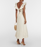 Zimmermann Halcyon Flutter linen midi dress