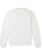 SSAM - Textured Organic Cotton and Silk-Blend Jersey Sweatshirt - White