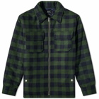 A.P.C. Men's Ian Check Shirt Jacket in Dark Green