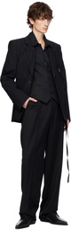 Ann Demeulemeester Black Serge Fitted Blazer