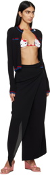 GCDS Black Hoop Maxi Skirt