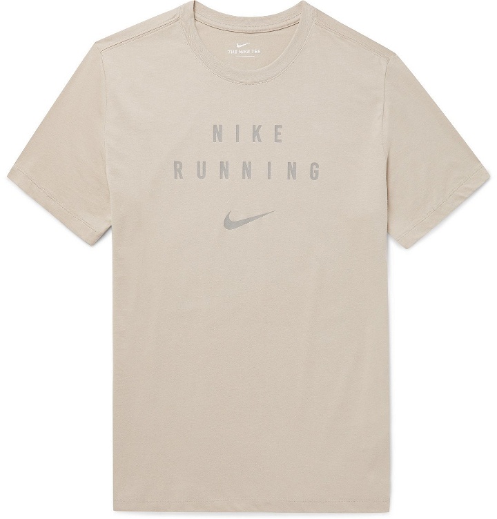 Photo: Nike Running - Division Reflective Logo-Print Dri-FIT T-Shirt - Neutrals