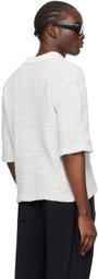 SUNNEI Gray Open Spread Collar Polo
