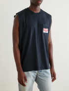 Cherry Los Angeles - Logo-Printed Distressed Cotton-Jersey Tank Top - Black