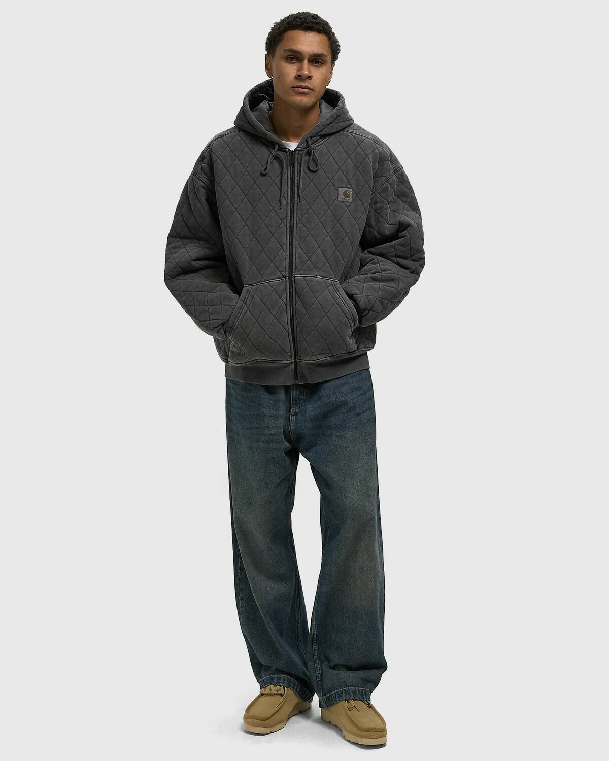 Carhartt WIP Hooded Vista Quilted Sweat Jacket Black Mens Bomber