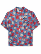 BODE - Camp-Collar Printed Voile Shirt - Blue