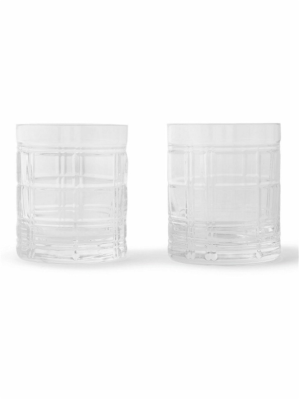 Photo: Ralph Lauren Home - Hudson Plaid Set of Two Double Old Fashioned Crystal Glasses