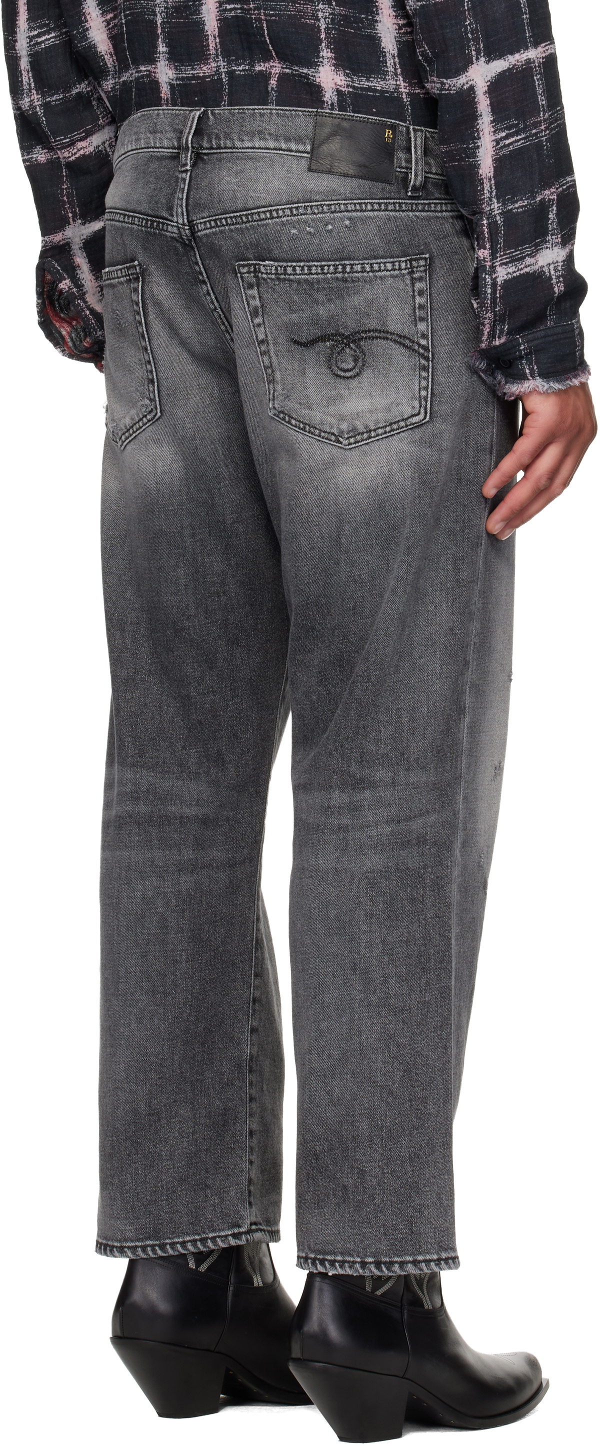 R13 Black X-Boyfriend Jeans