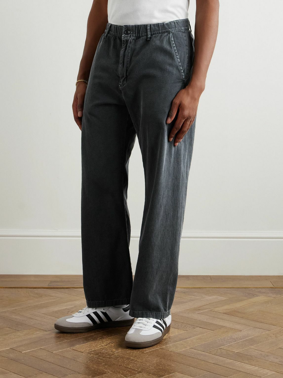 Remi Relief - Straight-Leg Cotton-Twill Trousers - Black