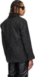 Ernest W. Baker Black Double-Breasted Blazer