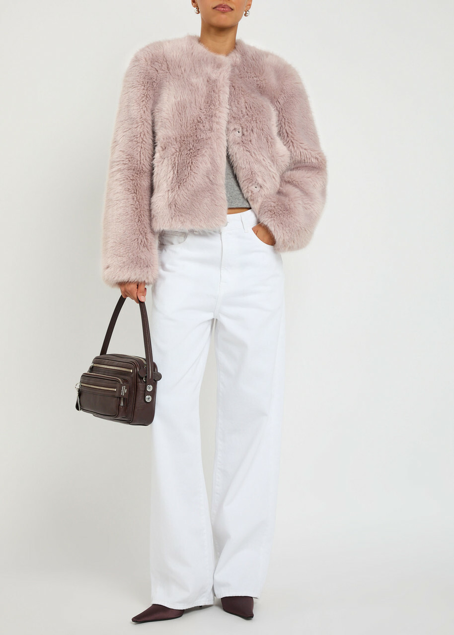 Stand Studio Halle Faux fur Jacket Light Pink