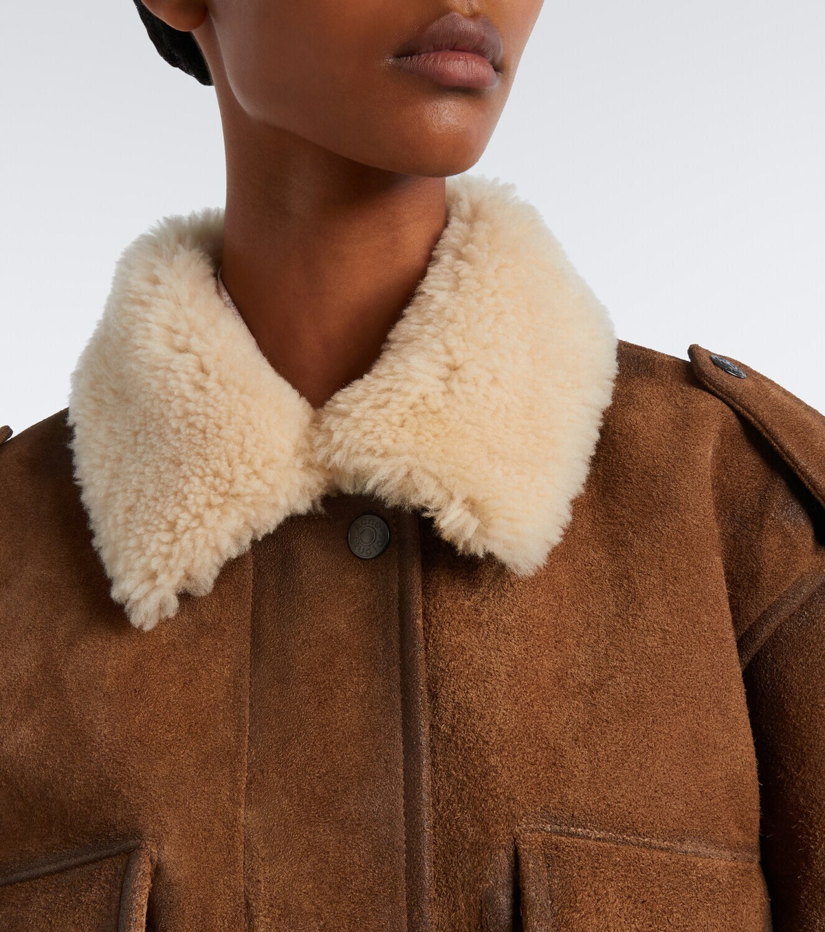 Acne Studios Shearling-trimmed suede blouson jacket