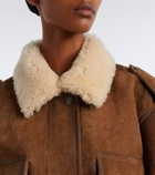 Acne Studios Shearling-trimmed suede blouson jacket