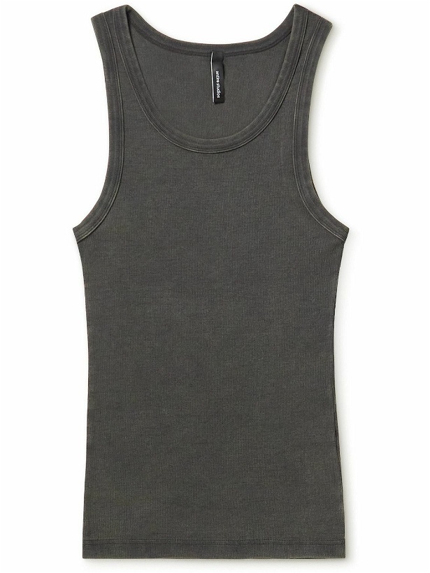 Photo: Entire Studios - Garment-Dyed Ribbed Stretch Cotton-Jersey Tank Top - Black