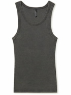 Entire Studios - Garment-Dyed Ribbed Stretch Cotton-Jersey Tank Top - Black