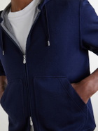 Brunello Cucinelli - Cotton-Blend Zip-Up Hoodie - Blue