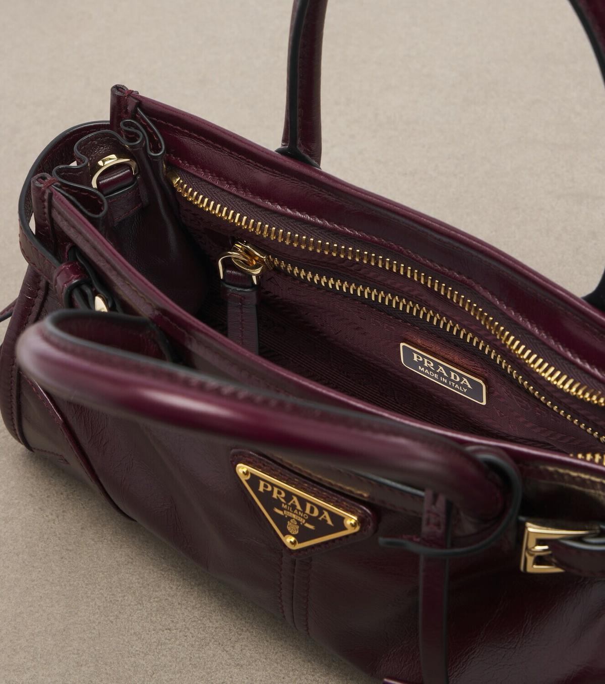 Prada Prada Bonnie Mini leather top-handle bag