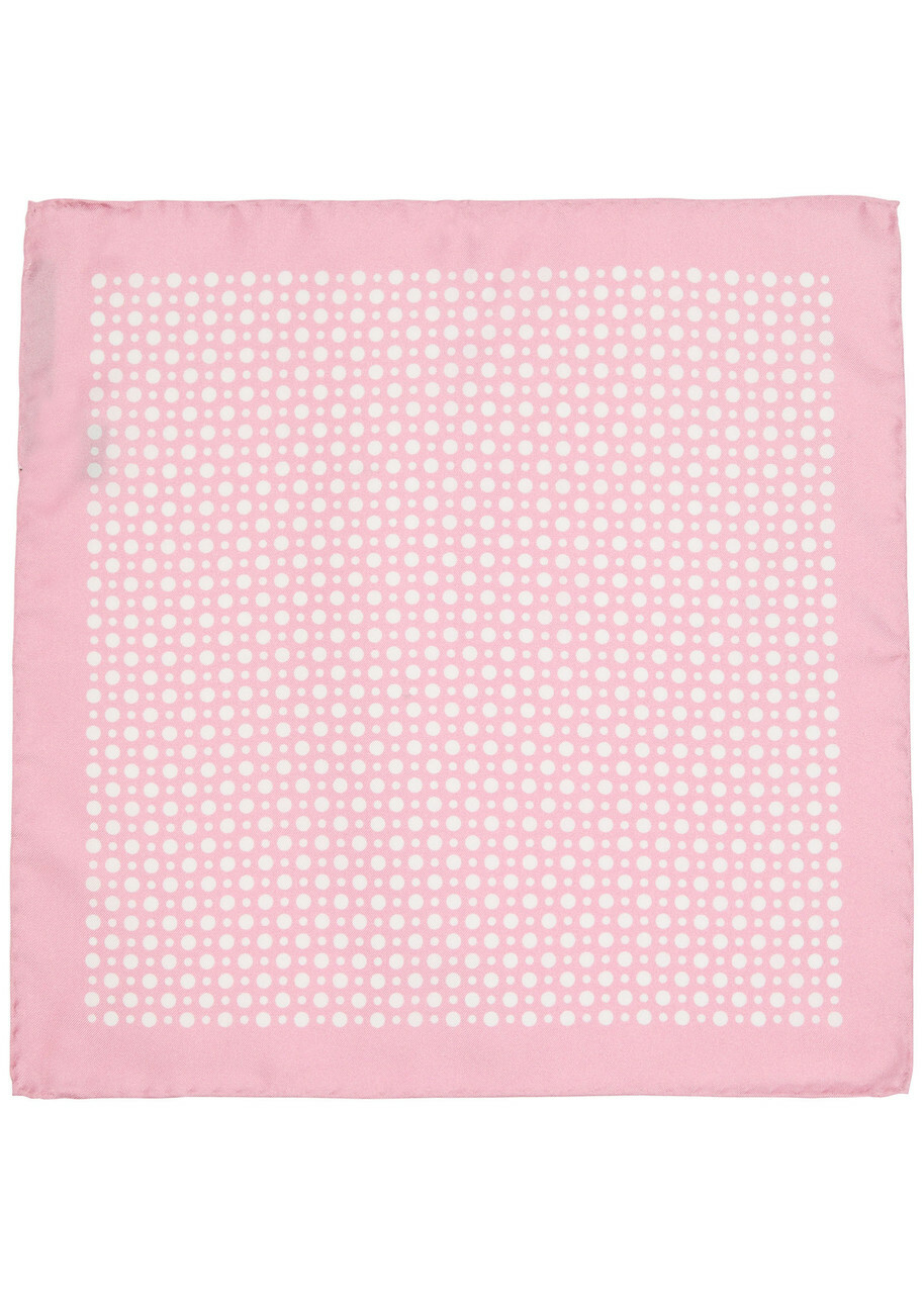 Boss X David Beckham Polka Dot-print Silk Pocket Square - Pink - One Size