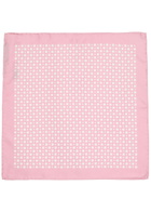 Boss X David Beckham Polka Dot-print Silk Pocket Square - Pink - One Size