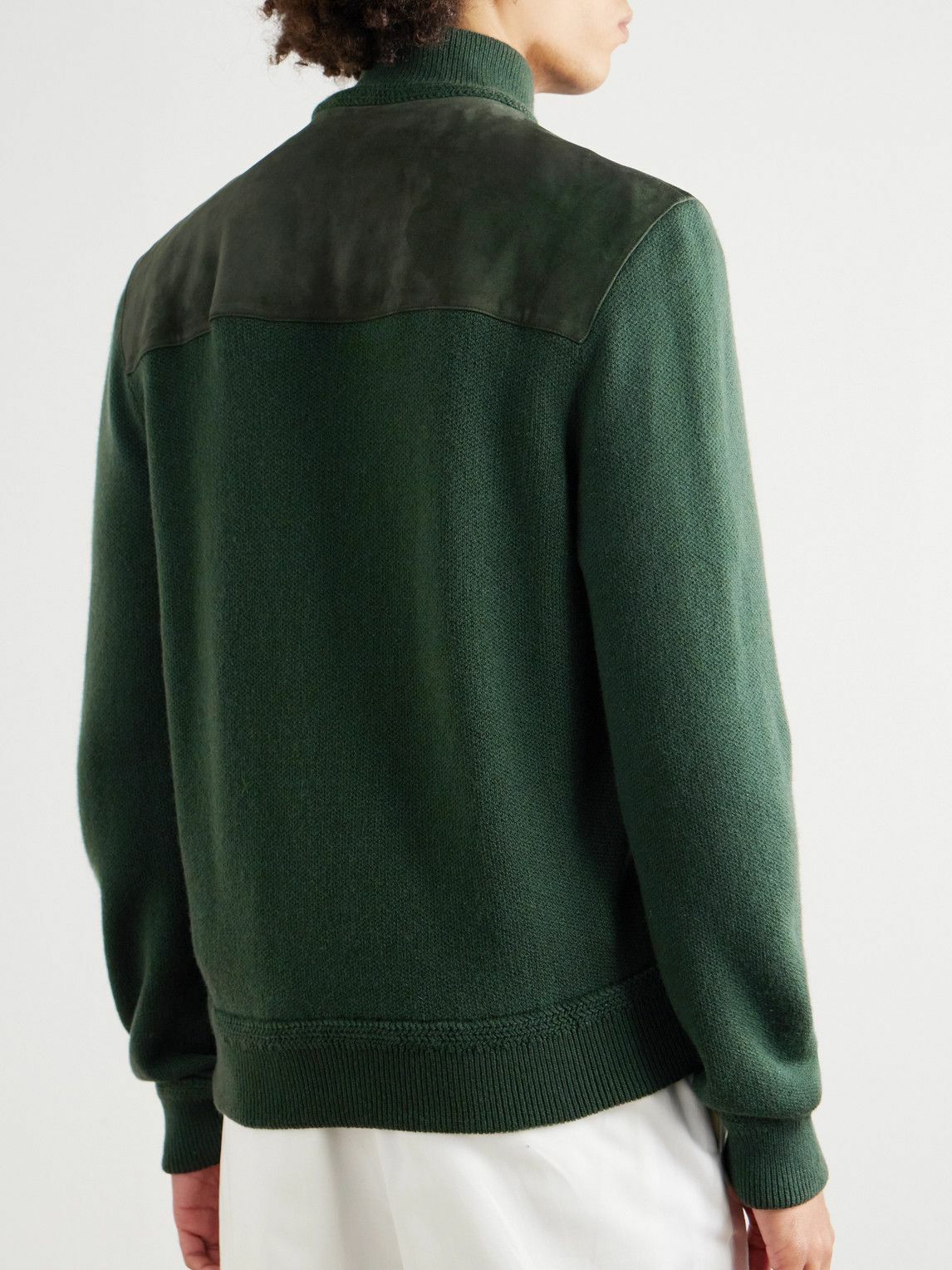 Ralph Lauren Purple label - Suede-Panelled Cashmere Jacket - Green