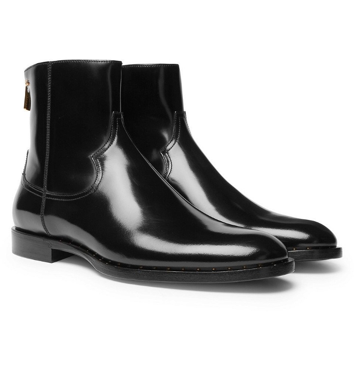 Photo: Dolce & Gabbana - Polished-Leather Chelsea Boots - Men - Black