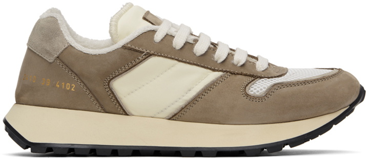 Photo: Common Projects Brown & Off-White Track SS24 Sneakers