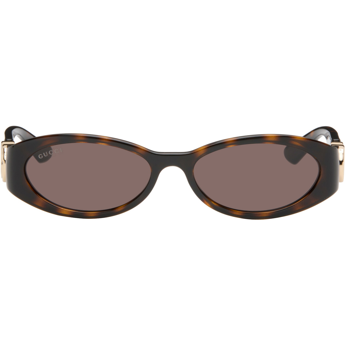 Gucci Brown Oval Frame Sunglasses