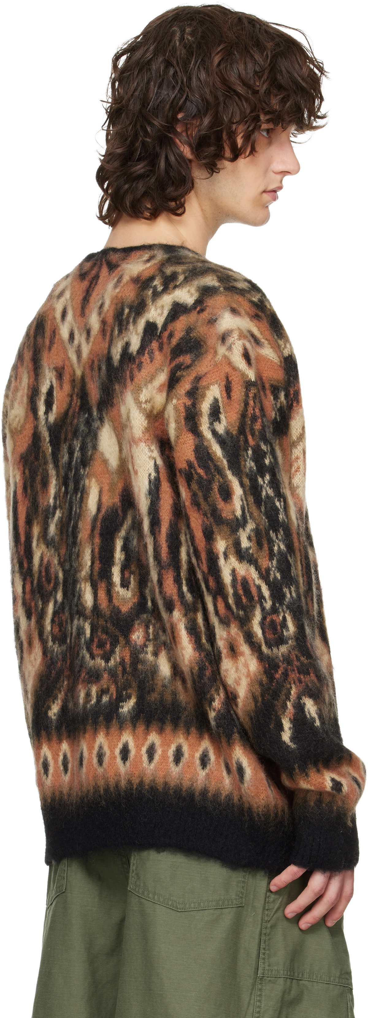 NEEDLES Black & Brown Mohair Paisley Cardigan