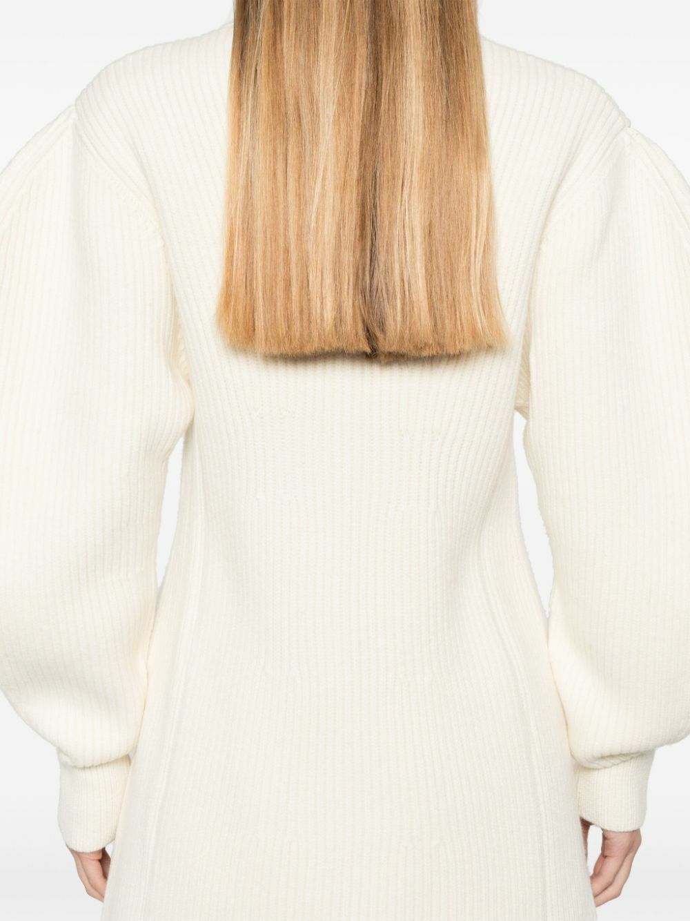 JIL SANDER wool Bicolor knit cardigan tops J52GP0008 Beige off-white 34