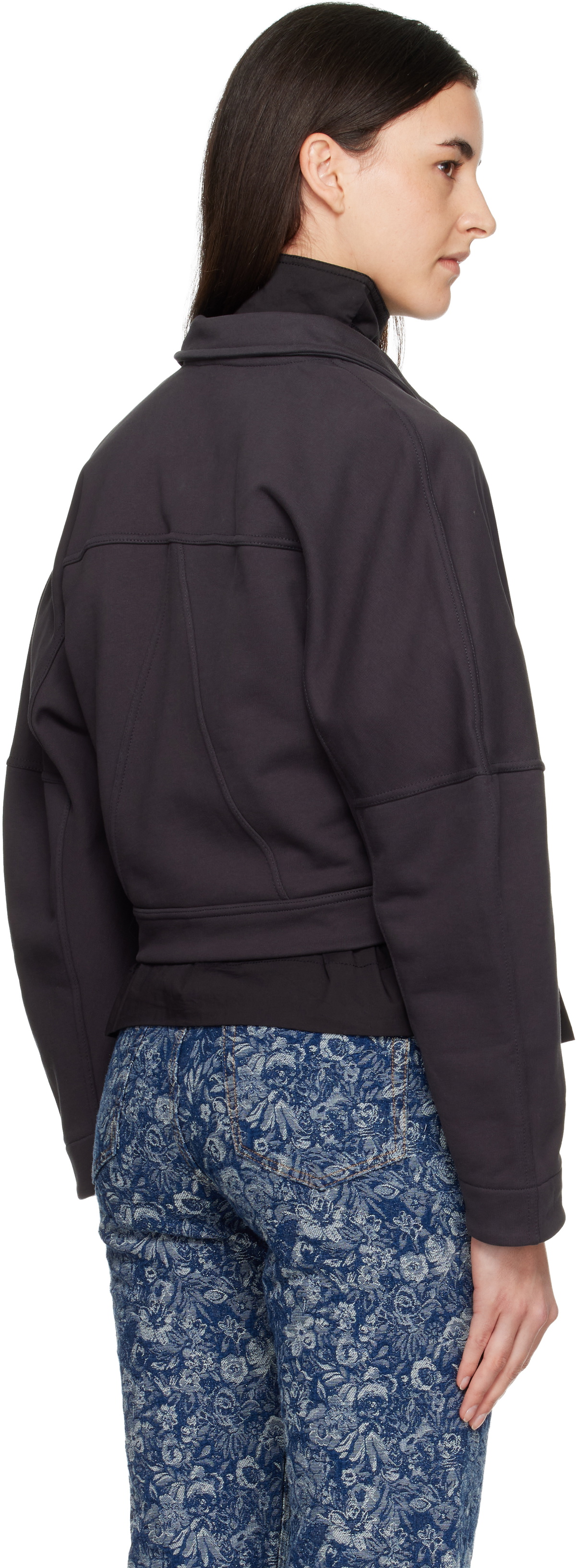 GANNI Black Heavy Terry Jersey Bomber Jacket