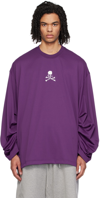 Photo: MASTERMIND WORLD Purple Oversized Long Sleeve T-Shirt